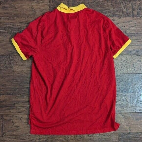 Roots Spain Rugby Polo Shirt Red Yellow XL - Picture 5 of 8